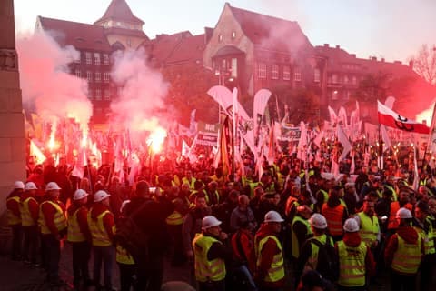 Trade Unions Protest Against Government Policy Towards Industrial Sector. Katowice. 04.11.2025