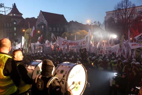 Trade Unions Protest Against Government Policy Towards Industrial Sector. Katowice. 04.11.2025