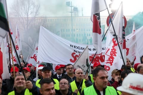 Trade Unions Protest Against Government Policy Towards Industrial Sector. Katowice. 04.11.2025