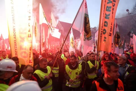 Trade Unions Protest Against Government Policy Towards Industrial Sector. Katowice. 04.11.2025