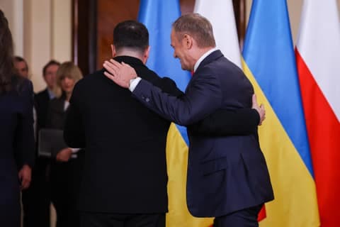Polish Prime Minister Donald Tusk. Meeting with President of Ukraine Wolodymyr Zelenski. 19.12.2025
