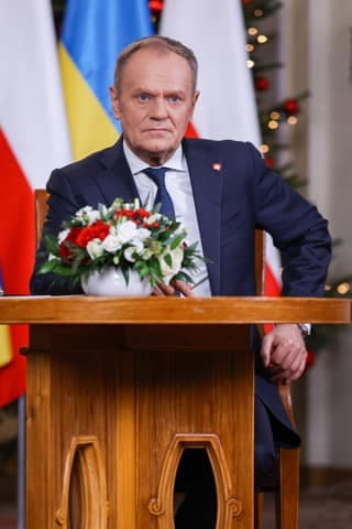 Polish Prime Minister Donald Tusk. Meeting with President of Ukraine Wolodymyr Zelenski. 19.12.2025