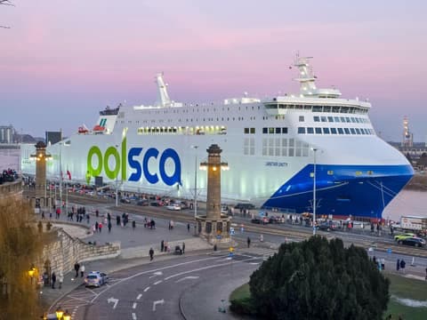 Christening of the new ferry Jantar Unity. Szczecin. 17.01.2026
