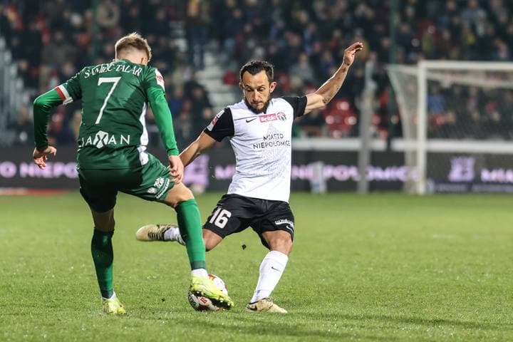 Football. Betclic I Liga. Puszcza Niepolomice - Slask Wroclaw. 21.03.2026