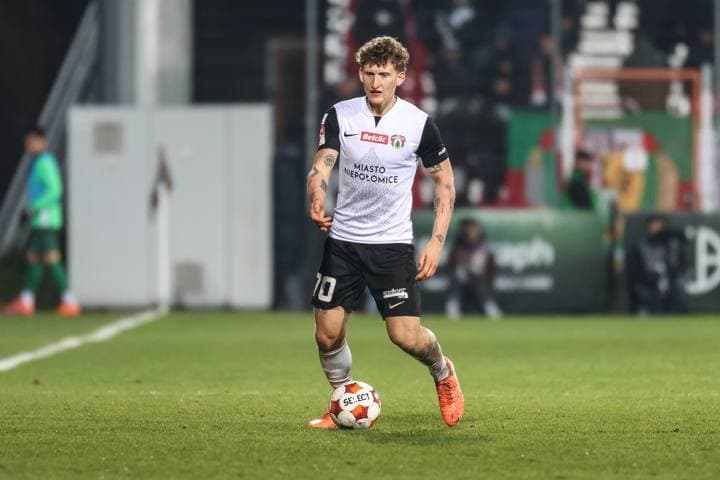 Football. Betclic I Liga. Puszcza Niepolomice - Slask Wroclaw. 21.03.2026