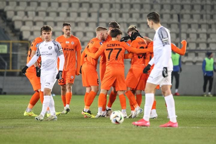 Football. PKO BP Ekstraklasa. Puszcza Niepolomice - Zaglebie Lubin. 10.02.2025