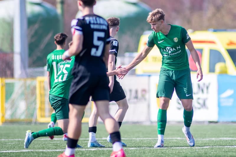 Football. Centralna Liga Juniorow U-19. Slask Wroclaw - Polonia Warszawa. 22.03.2025