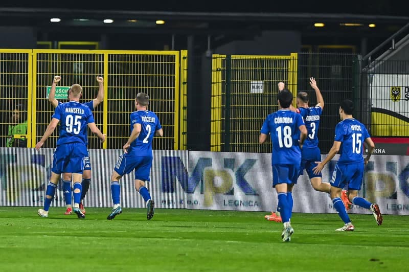 Football. Betclic 1 Liga. Miedz Legnica - Wieczysta Krakow. 02.11.2025