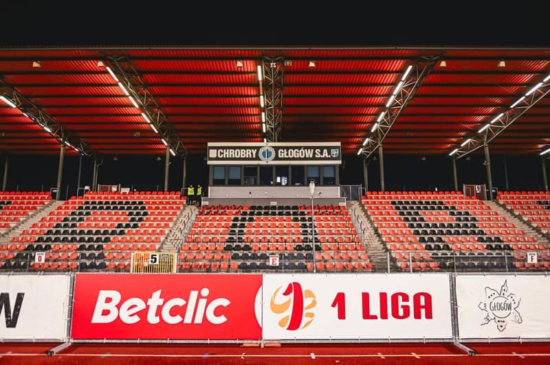 Football. Betclic 1 liga. Chrobry Glogow - Polonia Warszawa. 18.10.2025