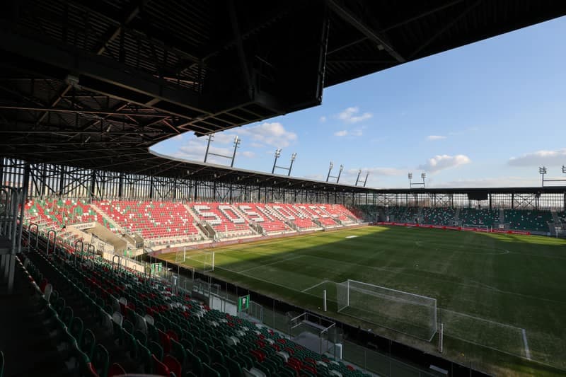 Football. Betclic 1 Liga. Wieczysta Krakow - Polonia Warszawa. 02.03.2026