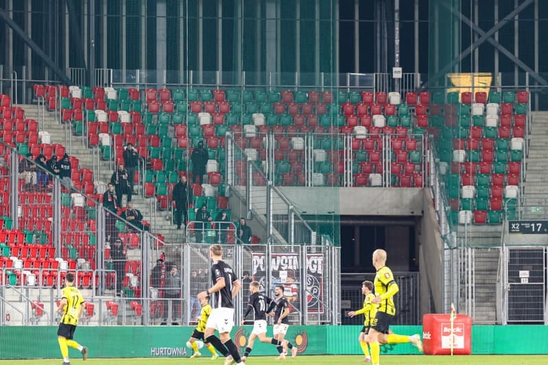 Football. Betclic 1 Liga. Wieczysta Krakow - Polonia Warszawa. 02.03.2026