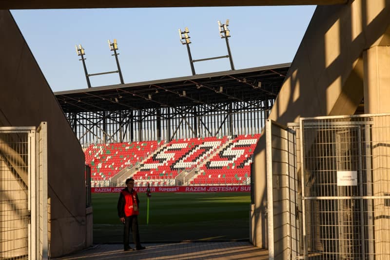 Football. Betclic 1 Liga. Wieczysta Krakow - Polonia Warszawa. 02.03.2026