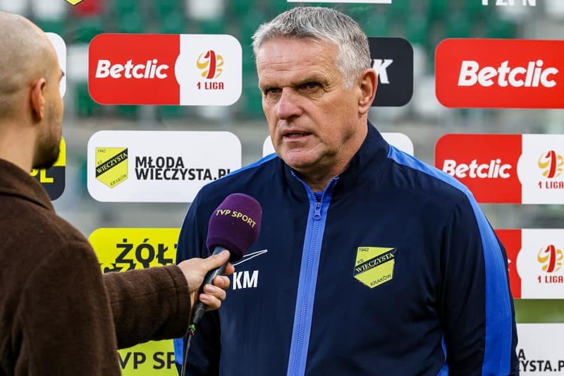 Football. Betclic 1 Liga. Wieczysta Krakow - Polonia Warszawa. 02.03.2026