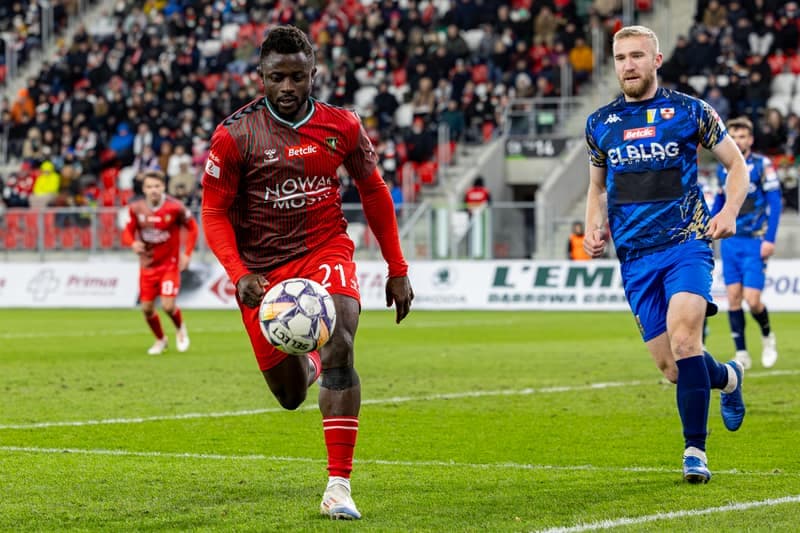 Football. Betclic 2 Liga. Zaglebie Sosnowiec - Olimpia Elblag. 05.04.2025
