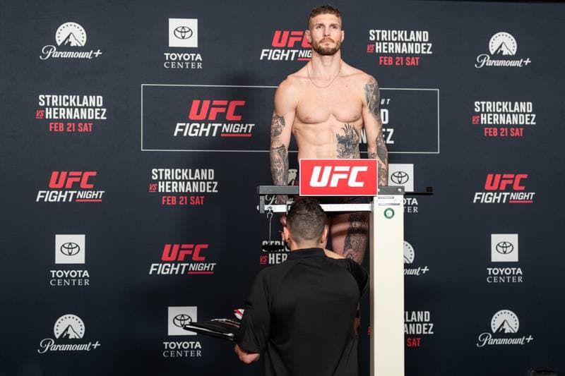Mixed Martial Arts. UFC Fight Night. Official Weigh-In. 20.02.2026