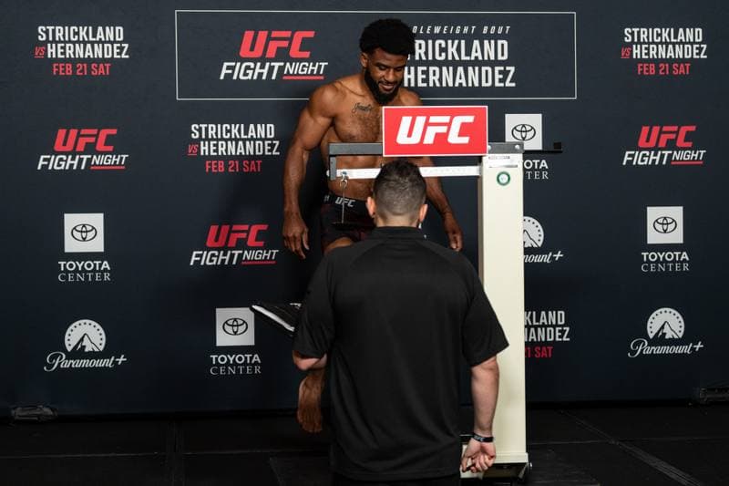 Mixed Martial Arts. UFC Fight Night. Official Weigh-In. 20.02.2026