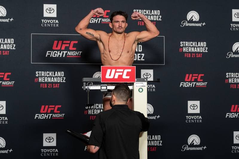 Mixed Martial Arts. UFC Fight Night. Official Weigh-In. 20.02.2026