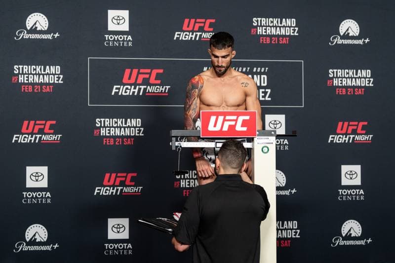 Mixed Martial Arts. UFC Fight Night. Official Weigh-In. 20.02.2026