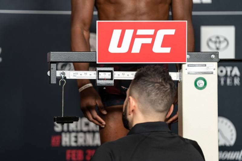Mixed Martial Arts. UFC Fight Night. Official Weigh-In. 20.02.2026