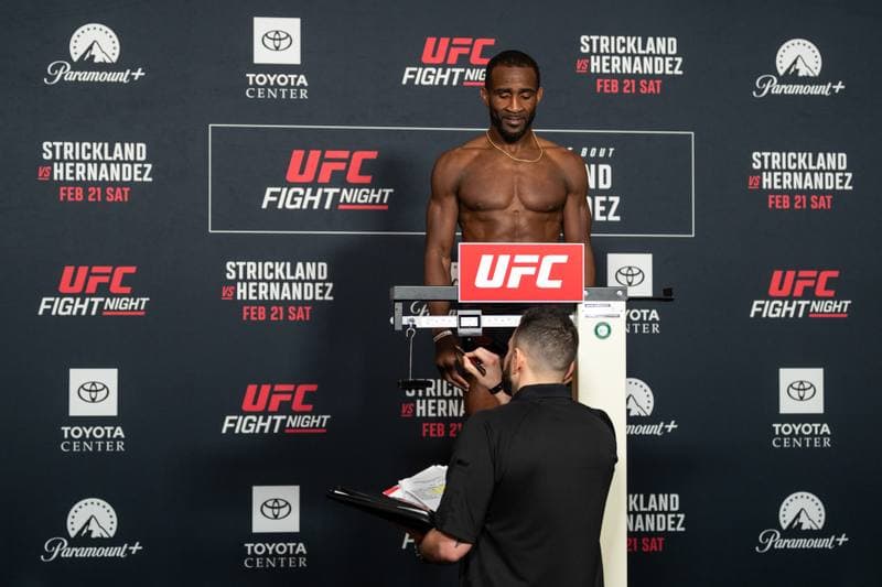 Mixed Martial Arts. UFC Fight Night. Official Weigh-In. 20.02.2026