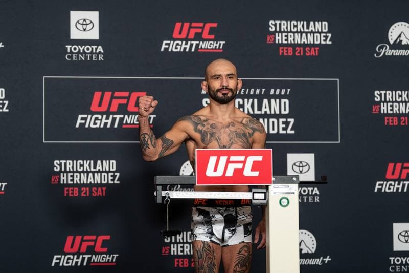 Mixed Martial Arts. UFC Fight Night. Official Weigh-In. 20.02.2026