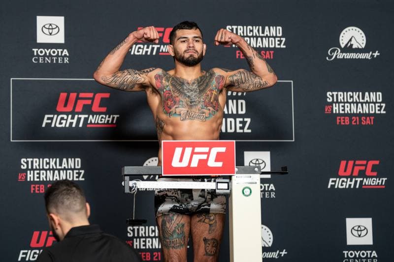 Mixed Martial Arts. UFC Fight Night. Official Weigh-In. 20.02.2026