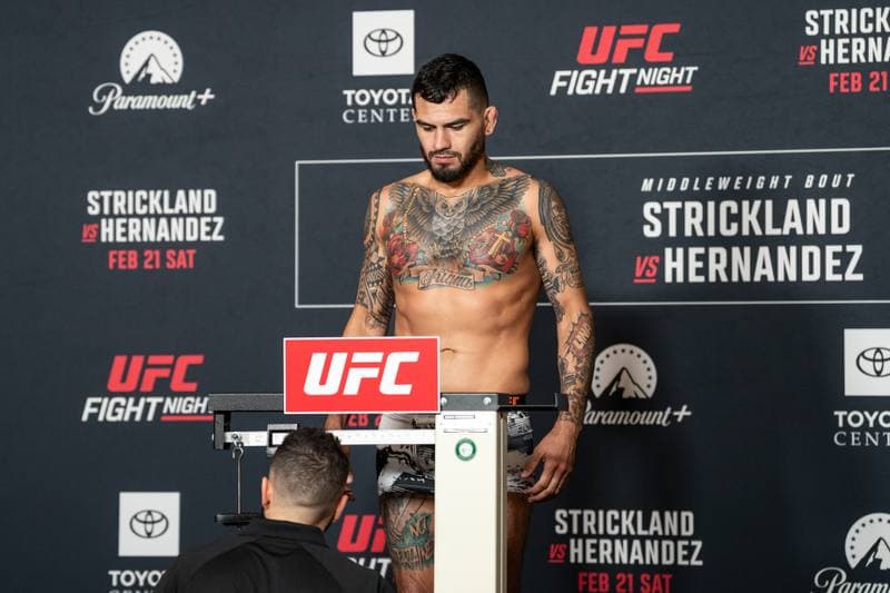 Mixed Martial Arts. UFC Fight Night. Official Weigh-In. 20.02.2026