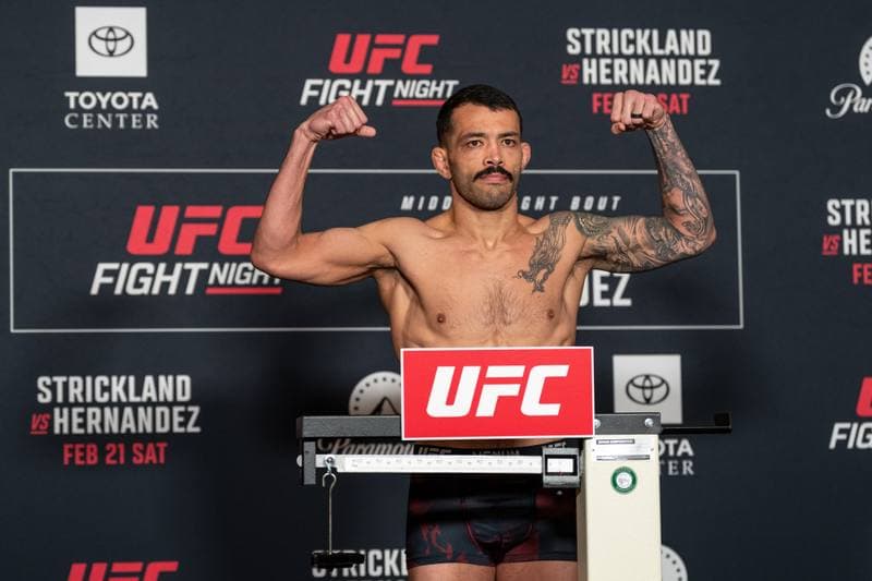 Mixed Martial Arts. UFC Fight Night. Official Weigh-In. 20.02.2026
