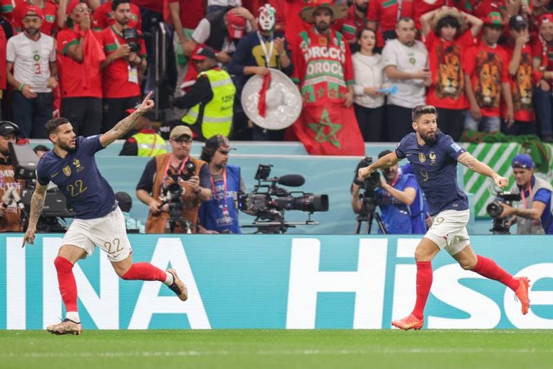 Football. FIFA World Cup. France - Morocco. 14.11.2022
