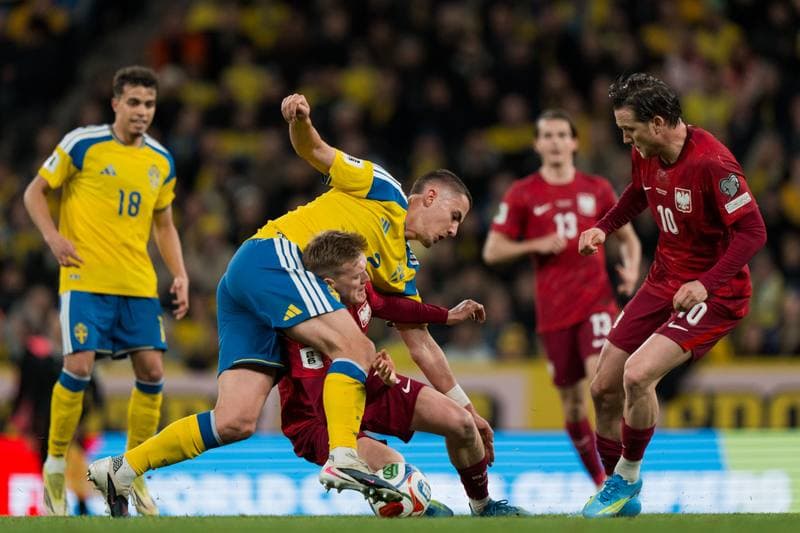 Football. FIFA World Cup Qualifier. Sweden - Poland. 31.03.2026