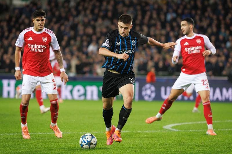 Football. UEFA Champions League. Club Brugge - Arsenal. 10.12.2025