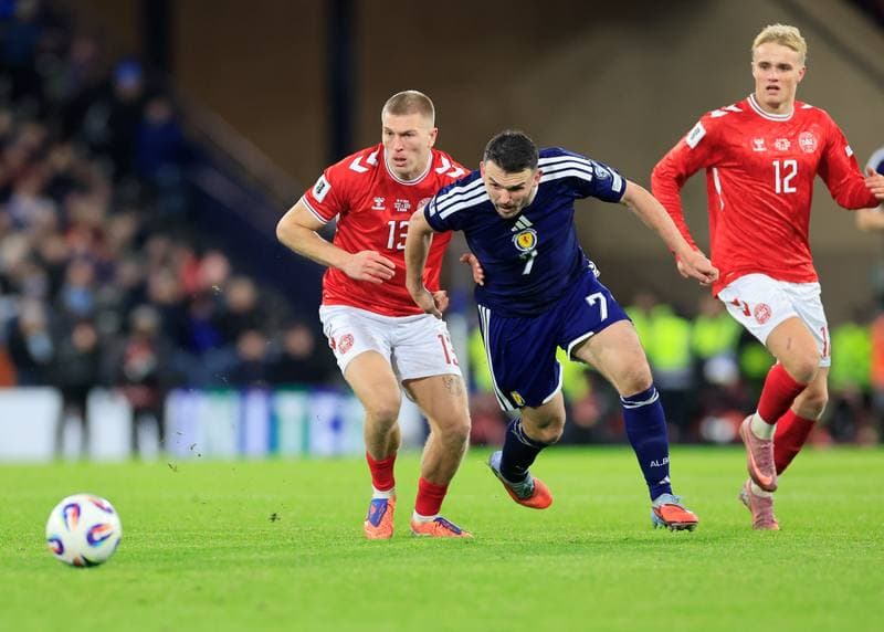 Football. 2026 FIFA World Cup Qualifiers. Scotland - Denmark. 18.11.2025