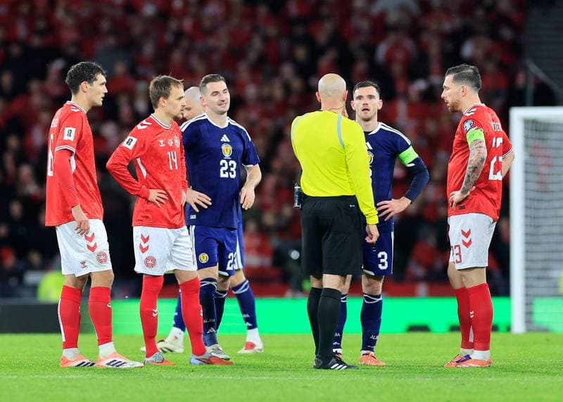 Football. 2026 FIFA World Cup Qualifiers. Scotland - Denmark. 18.11.2025