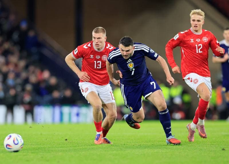 Football. 2026 FIFA World Cup Qualifiers. Scotland - Denmark. 18.11.2025