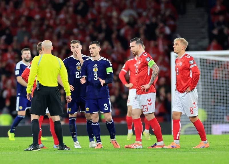 Football. 2026 FIFA World Cup Qualifiers. Scotland - Denmark. 18.11.2025