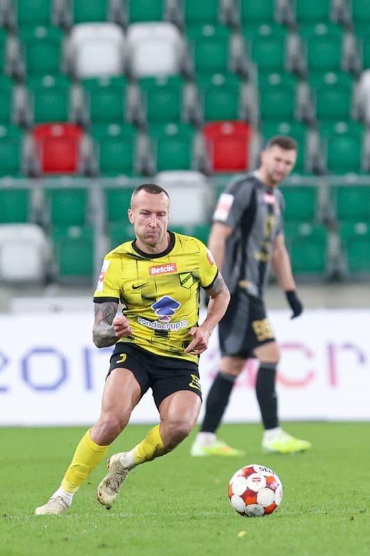 Football. Betclic I liga. Wieczysta Krakow - Pogon Grodzisk Mazowiecki. 27.10.2025