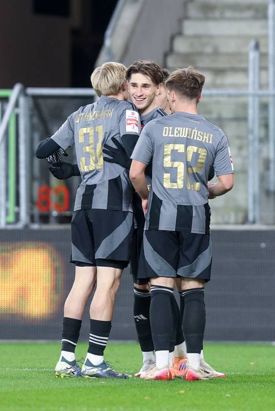 Football. Betclic I liga. Wieczysta Krakow - Pogon Grodzisk Mazowiecki. 27.10.2025