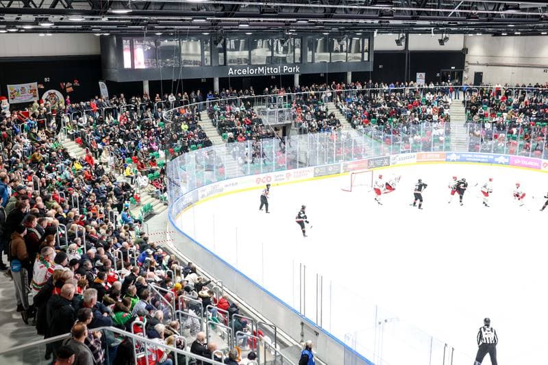Ice Hockey. Tauron Hokej Liga. ECB Zaglebie Sosnowiec - GKS Tychy. 02.12.2025