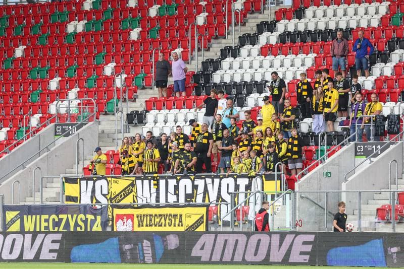 Football. Betclic I liga. Wieczysta Krakow - Znicz Pruszkow. 01.08.2025