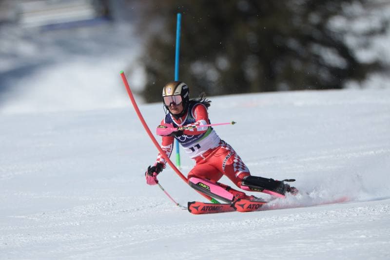 Alpine Skiing. Olympic Winter Games Milano-Cortina 2026. Women's Slalom - Run 1. 18.02.2026