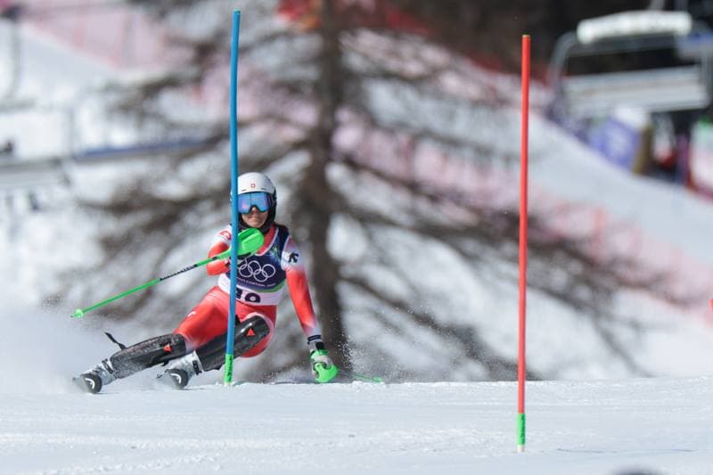 Alpine Skiing. Olympic Winter Games Milano-Cortina 2026. Women's Slalom - Run 1. 18.02.2026