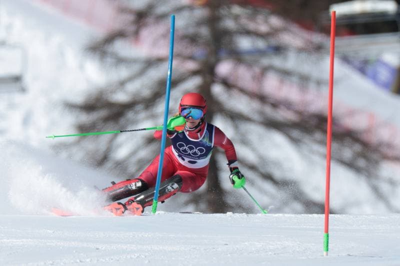 Alpine Skiing. Olympic Winter Games Milano-Cortina 2026. Women's Slalom - Run 1. 18.02.2026