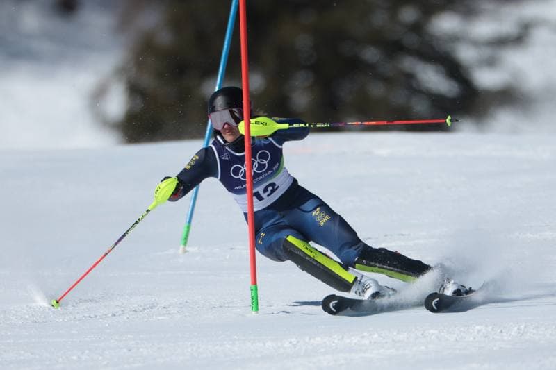 Alpine Skiing. Olympic Winter Games Milano-Cortina 2026. Women's Slalom - Run 1. 18.02.2026