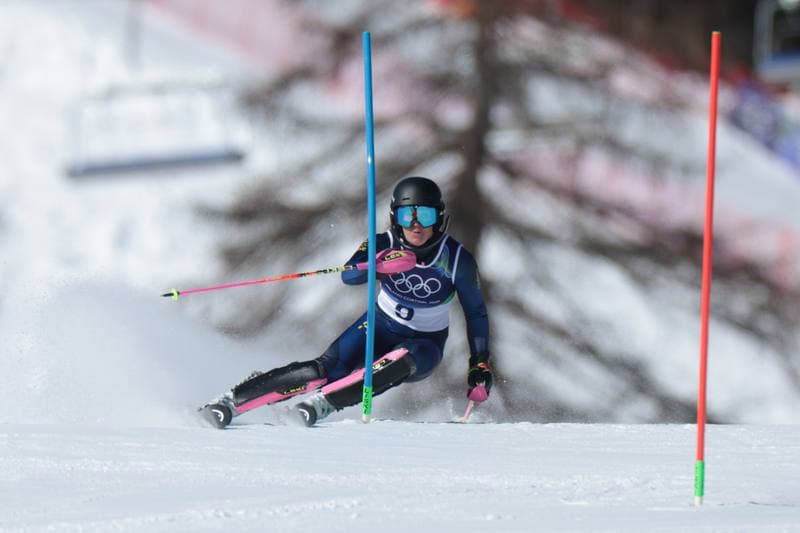 Alpine Skiing. Olympic Winter Games Milano-Cortina 2026. Women's Slalom - Run 1. 18.02.2026