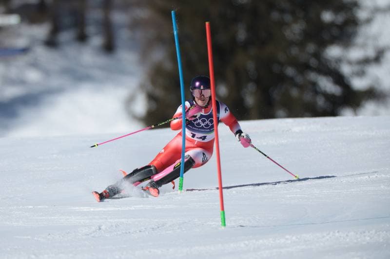 Alpine Skiing. Olympic Winter Games Milano-Cortina 2026. Women's Slalom - Run 1. 18.02.2026