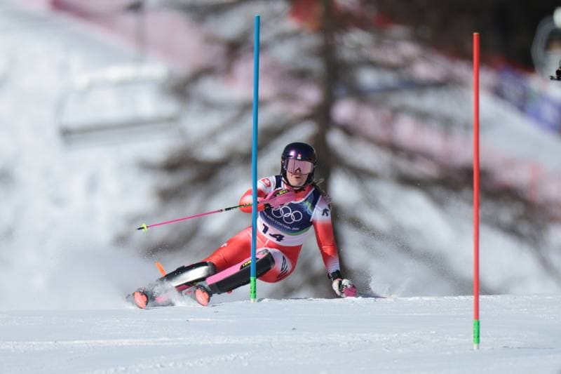 Alpine Skiing. Olympic Winter Games Milano-Cortina 2026. Women's Slalom - Run 1. 18.02.2026