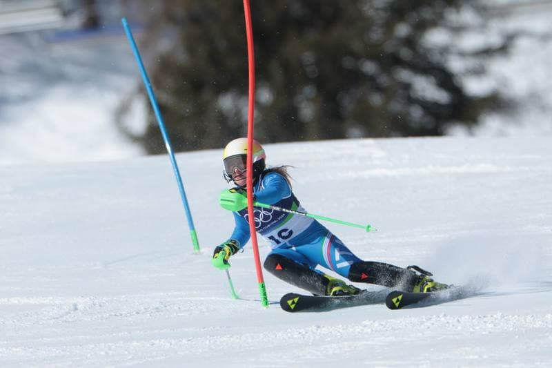 Alpine Skiing. Olympic Winter Games Milano-Cortina 2026. Women's Slalom - Run 1. 18.02.2026