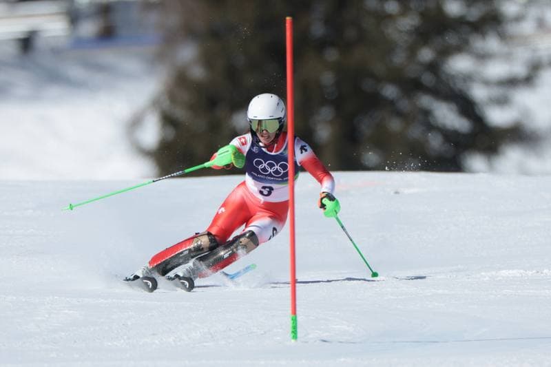 Alpine Skiing. Olympic Winter Games Milano-Cortina 2026. Women's Slalom - Run 1. 18.02.2026