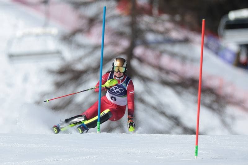 Alpine Skiing. Olympic Winter Games Milano-Cortina 2026. Women's Slalom - Run 1. 18.02.2026