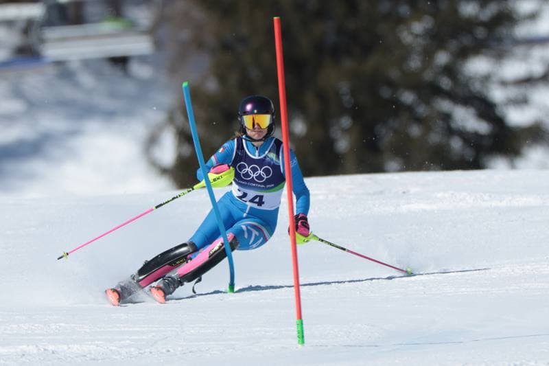 Alpine Skiing. Olympic Winter Games Milano-Cortina 2026. Women's Slalom - Run 1. 18.02.2026
